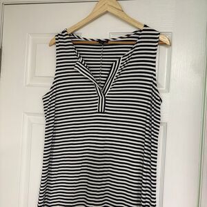 J. Jill Navy And‎ White Stripe Maxi Dress Size Medium